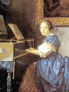 VERMEER VAN DELFT, Jan Lady Seated at a Virginal (detail) aer China oil painting reproduction